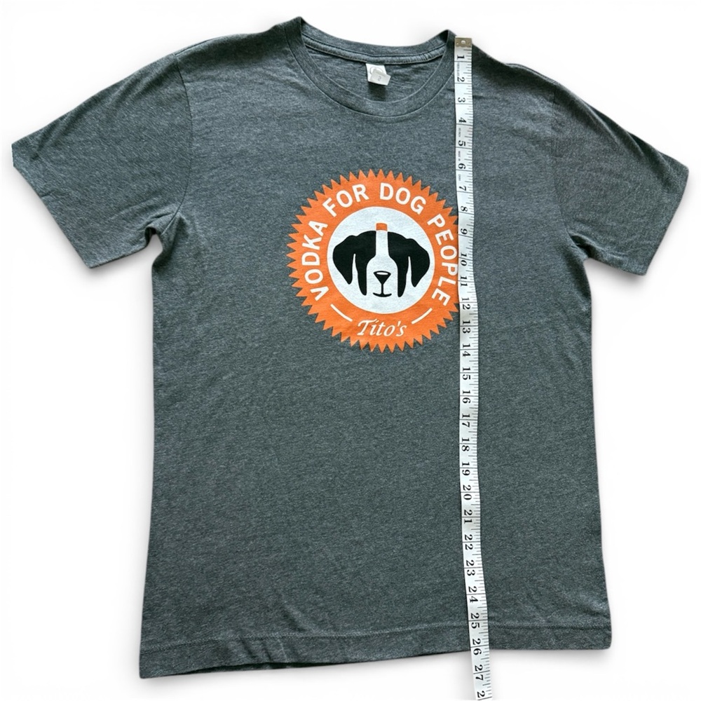 Tito’s Vodka for Dog People T-Shirt Heather Gray Small Ringspun Cotton Tee - Picture 2 of 6